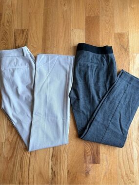 Express Women's Pantsuit Trousers in Light Gray and Charcoal